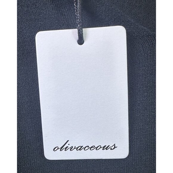 Olivaceous Teal Green Ruffled Sleeve Knit Dress With V-Neck Back & High Neckline - Picture 7 of 16